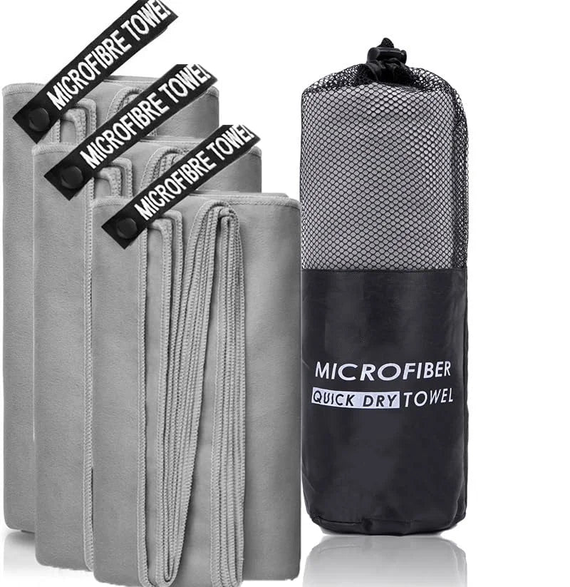 Microfibre Gym Towel Silver ION OdourFree Fast Drying Workout Gear