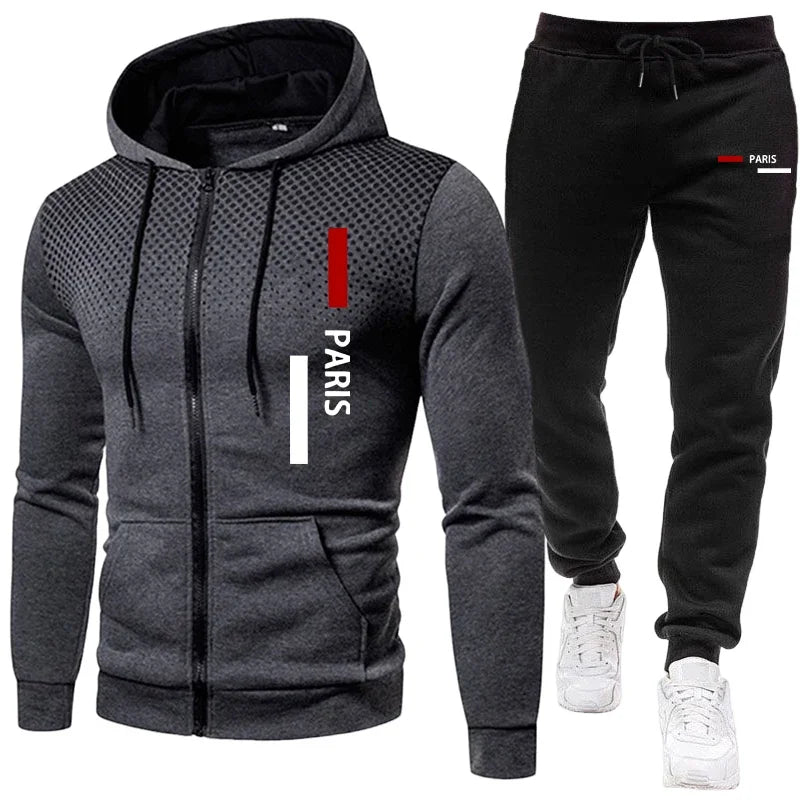 Men's Winter Apparel: Casual, Jogging Zipper Hoodie Sweatshirt and Sweatpants / Rungear