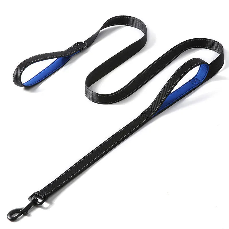 Pet Accessories Gear: 6FT Heavy Duty, Double Handle, Reflective, Nylon Dog Leash for Large Medium Dogs / Rungear