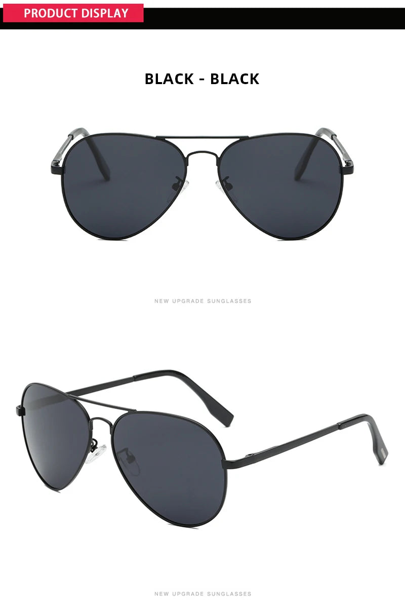 Men's Sunglasses Gear: Classic, Polarized Metal Black Aviation Sunglasses UV400 / Rungear
