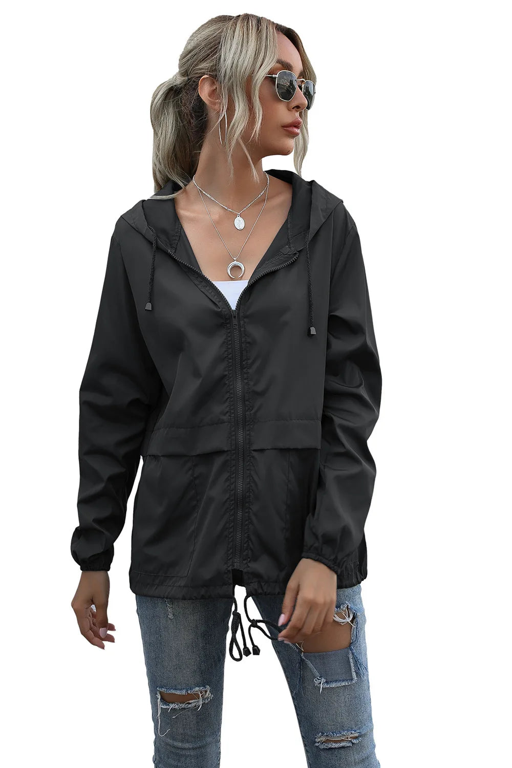 Women's Jackets Apparel: Ultralight, Waterproof, Windproof, Slim Hooded Windbreaker Jacket / Rungear