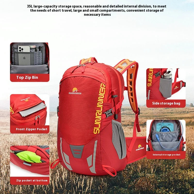 Trail Gear Accessories: 35L Large Capacity Lightweight Hiking Travel Backpack Bag For Outdoors / Rungear