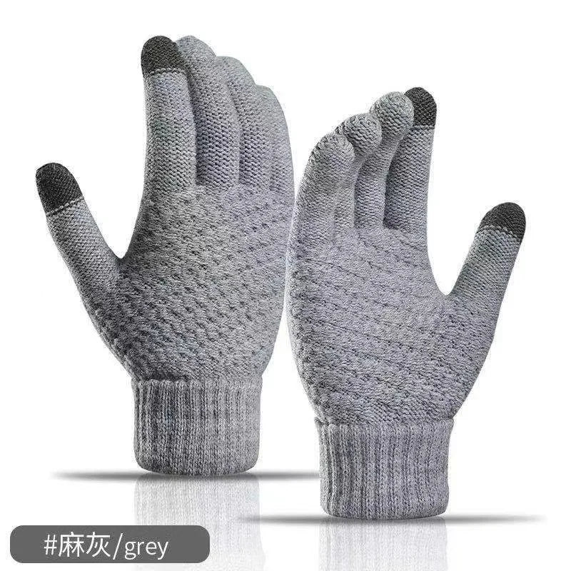 Safety Gear Accessories: WRELS Unisex, Classic Knit, Full Finger Stretch, Warm Winter Touch Screen Gloves for Running, Hiking, Outdoor Sports / Rungear