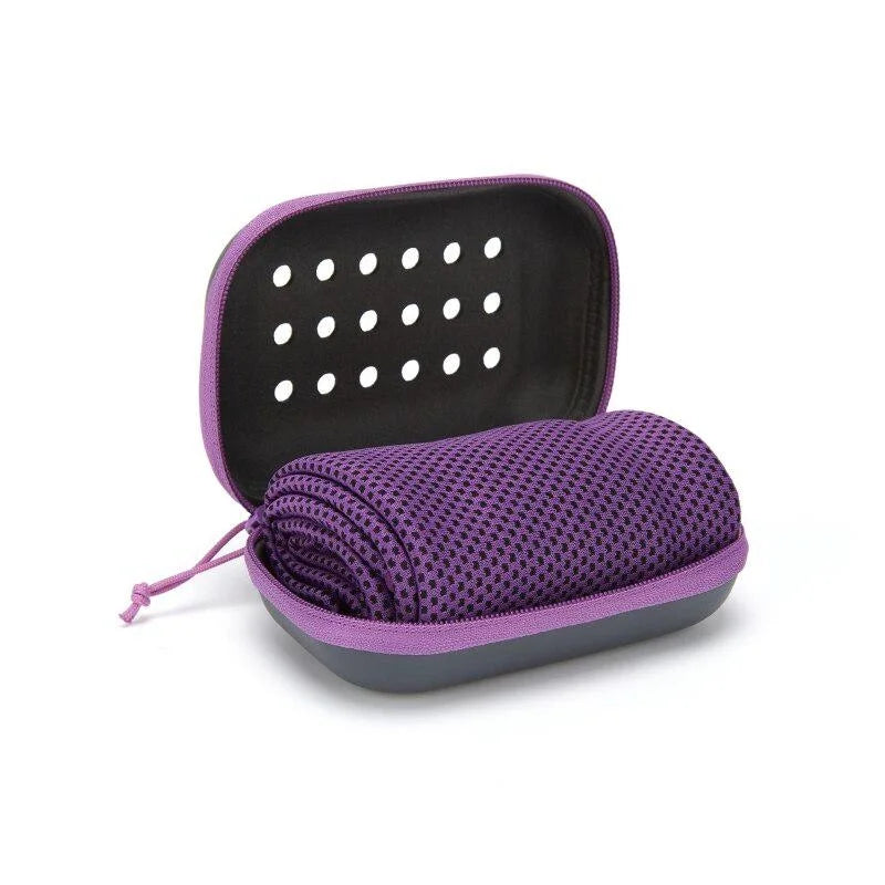 Quick Dry Towel Accessories: Soft, Breathable, Sweat Absorbent Towel with Storage Box for All Sports, Running, Gym Fitness / Rungear