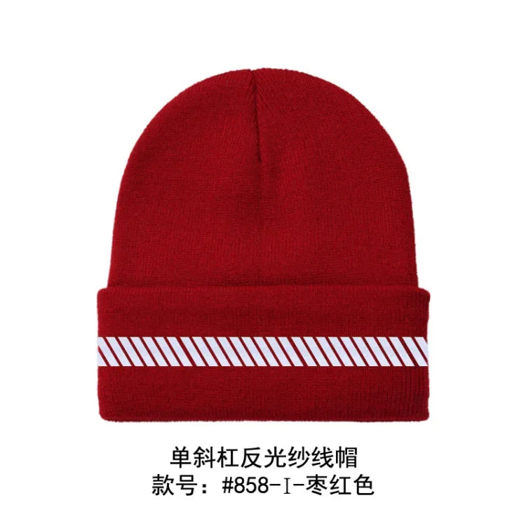 Reflective Hat Gear: High Visibility Safety Beanie, Reflective Knit, Ribbed Warm Winter Hats for Night Running, Hiking, Cycling / Rungear