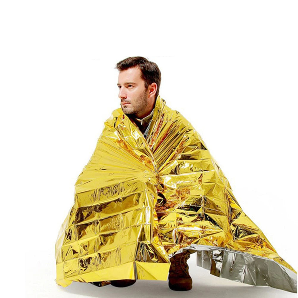 Trail Gear Accessories: 1-10 PC Emergency Thermal, Windproof Foil Survival Blanket / Rungear