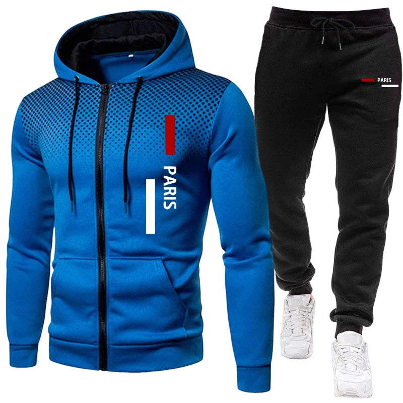 Men's Winter Apparel: Casual, Jogging Zipper Hoodie Sweatshirt and Sweatpants / Rungear