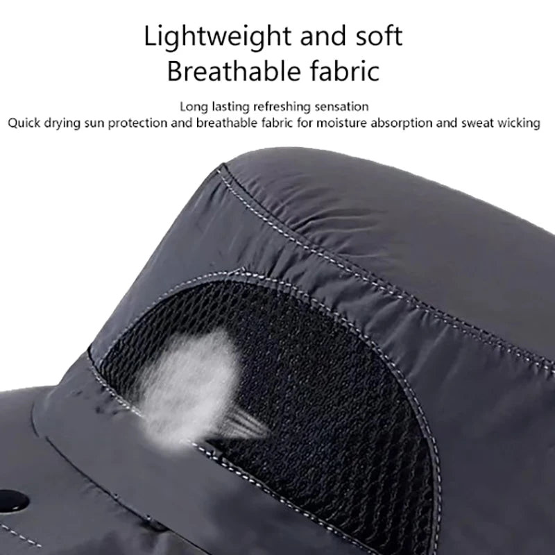 Summer Hat Gear: UV Protection, Outdoor Bucket Hat with Neck Flap Cap For Hiking, Outdoors / Rungear