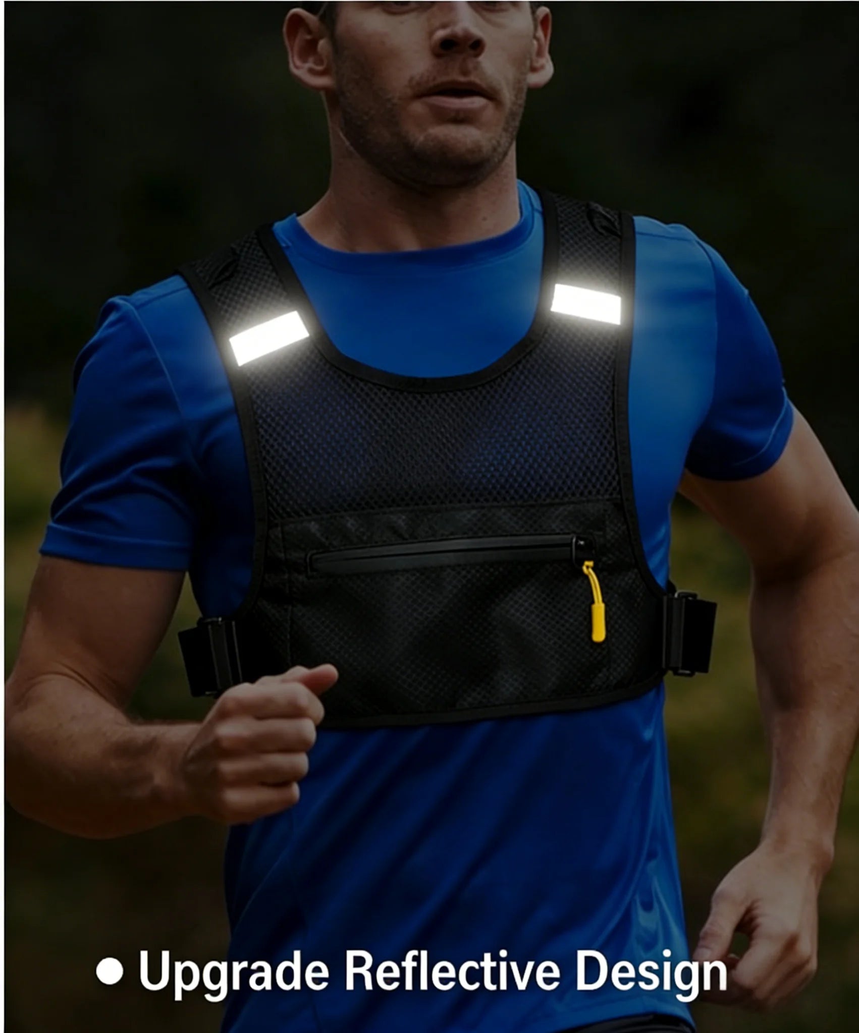 Marathon Running Gear: Reflective, Breathable, Lightweight Running, Hiking Chest Bag Fits 6.7" Phone / Rungear
