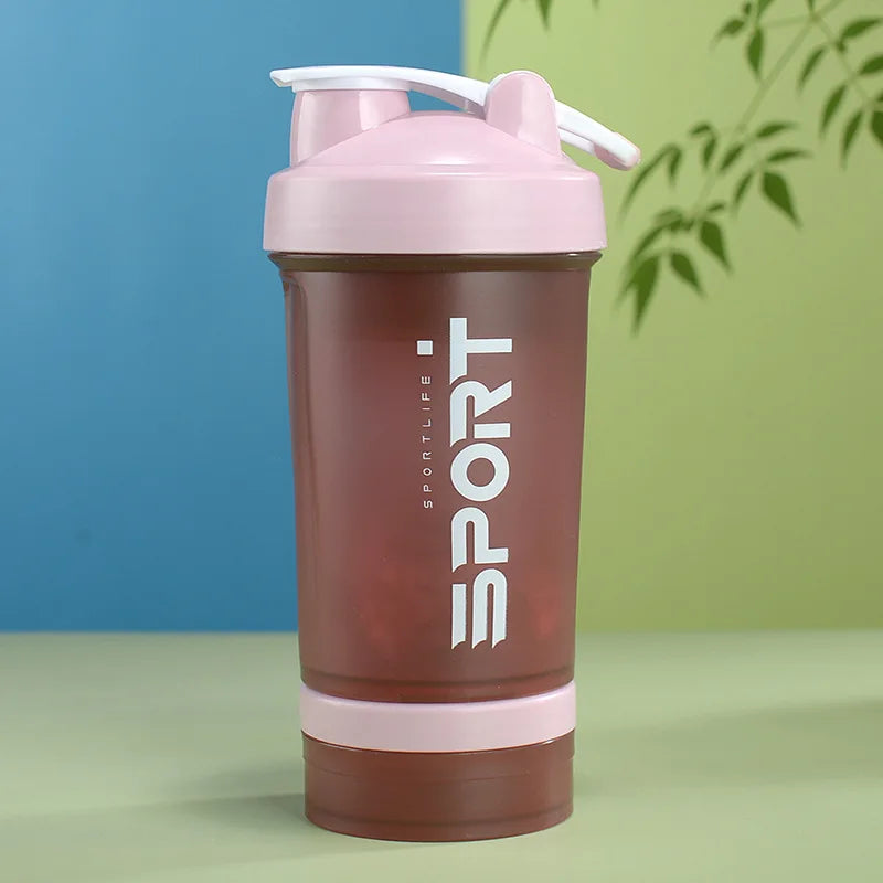 Hydration Gear Accessories: VIE LENTE 500ML Portable, Leakproof, Protein Powder Shaker Bottle for Outdoor Travel, Fitness / Rungear