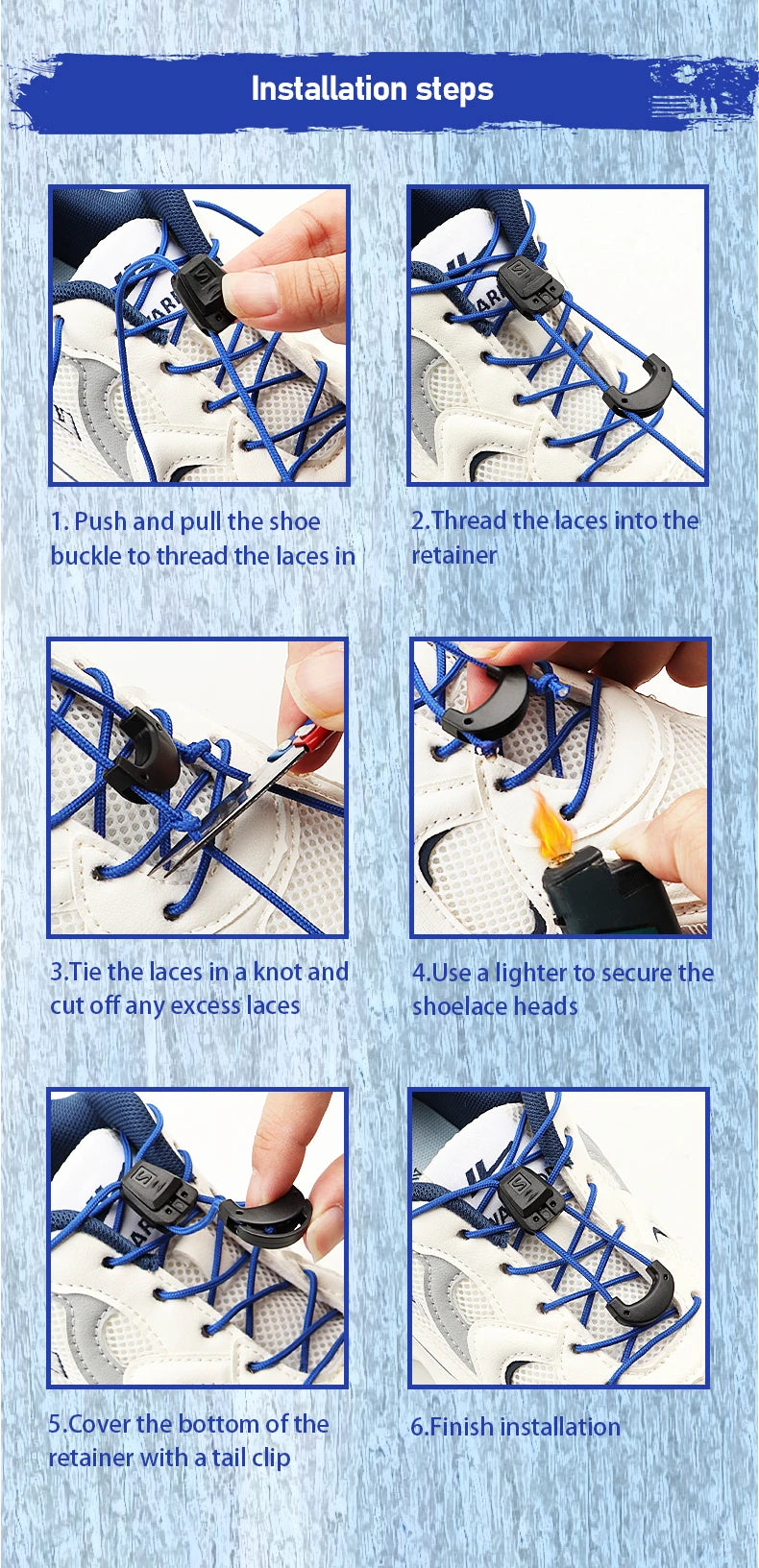 Sports Shoe Accessories: 1 PR Round No-Tie, Quality Elastic, Adjustable Shoelaces / Rungear