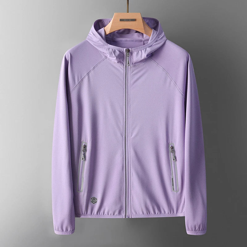 UPF50+ Summer UV Protection Hoodie Unisex Breathable Ice Silk Outdoor Sports Couple's Beach Street Style Lightweight Jacket