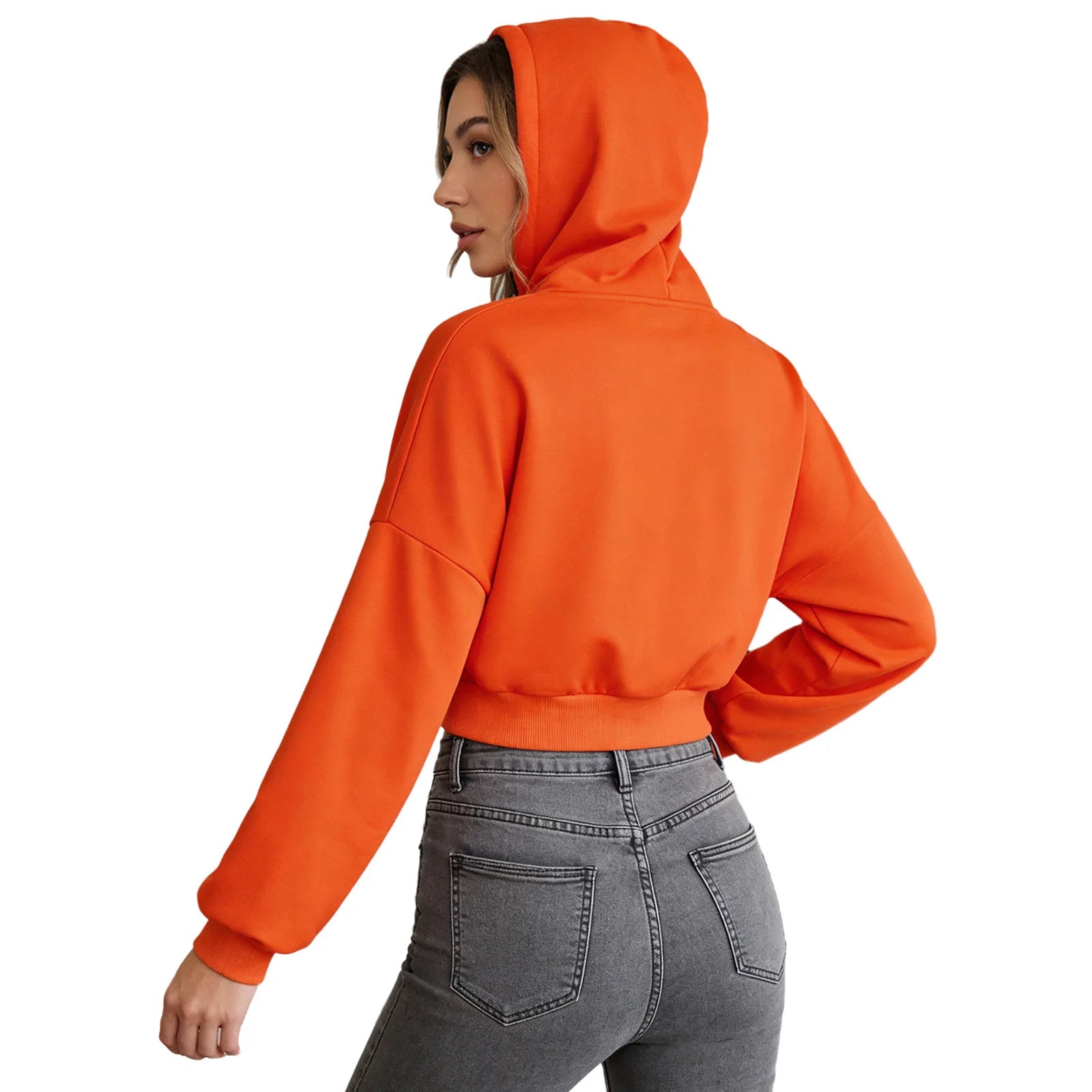 Womens Sports Tops Workout Running Clothing Adults Soft Long Sleeve Drawstring Hooded Jacket Zipper Loose Sweatshirt Outerwear