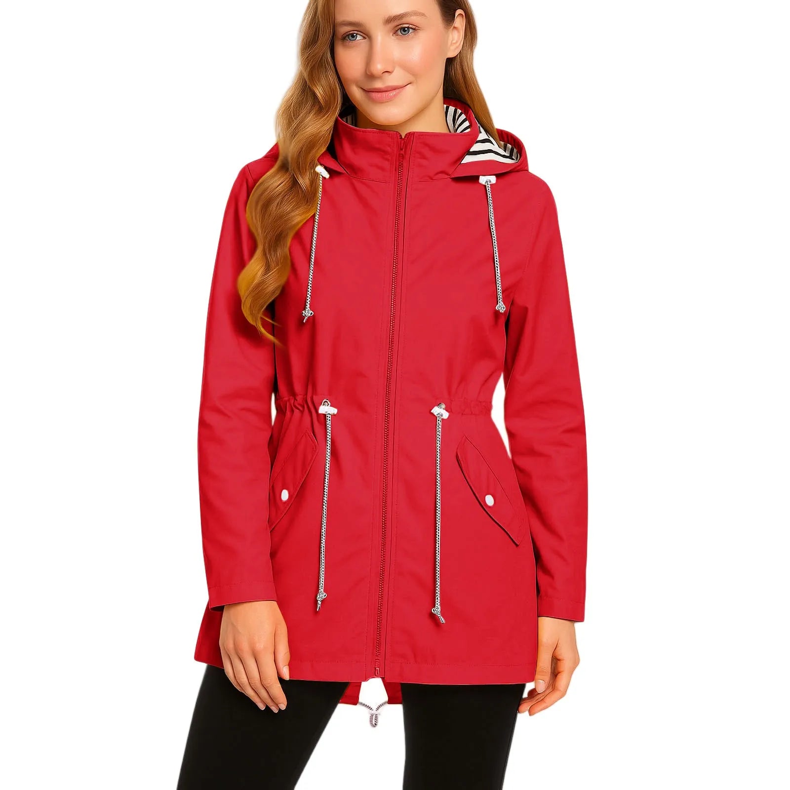 Women's Lightweight Jackets: Long, Waterproof, Outdoor Rain Coat Jacket / Rungear