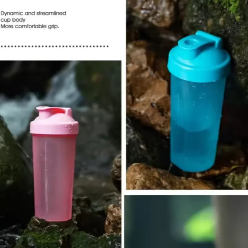 Hydration Gear Accessories: 600ml, 20oz Portable, Protein Shaker Plastic Bottle Fitness for Running, Hiking, All Sports / Rungear