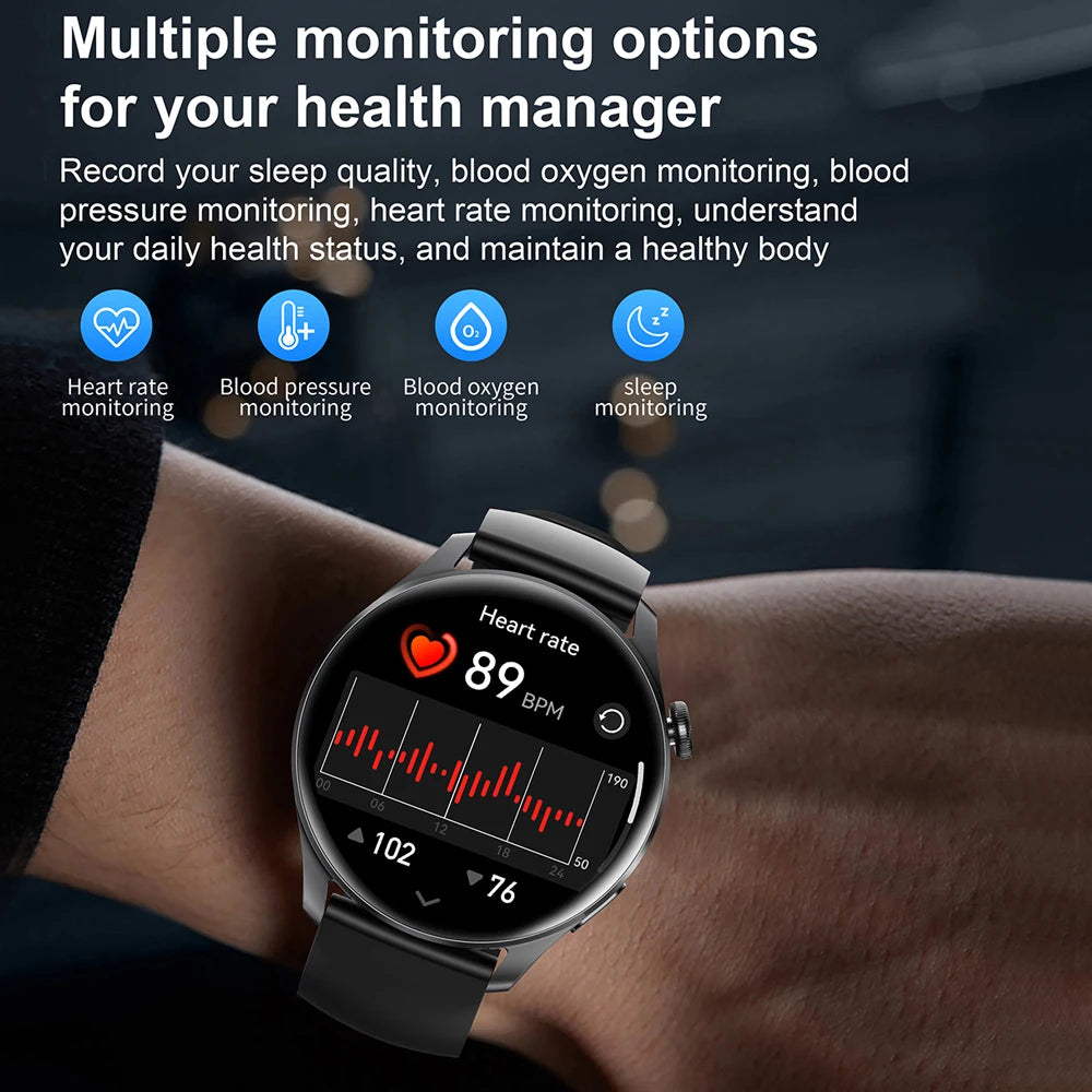 Tech Accessories Gear: 2026 New Smart Watch For Men HD AMOLED Screen, GPS, Motion Heart Rate, Bluetooth, Calls / Rungear