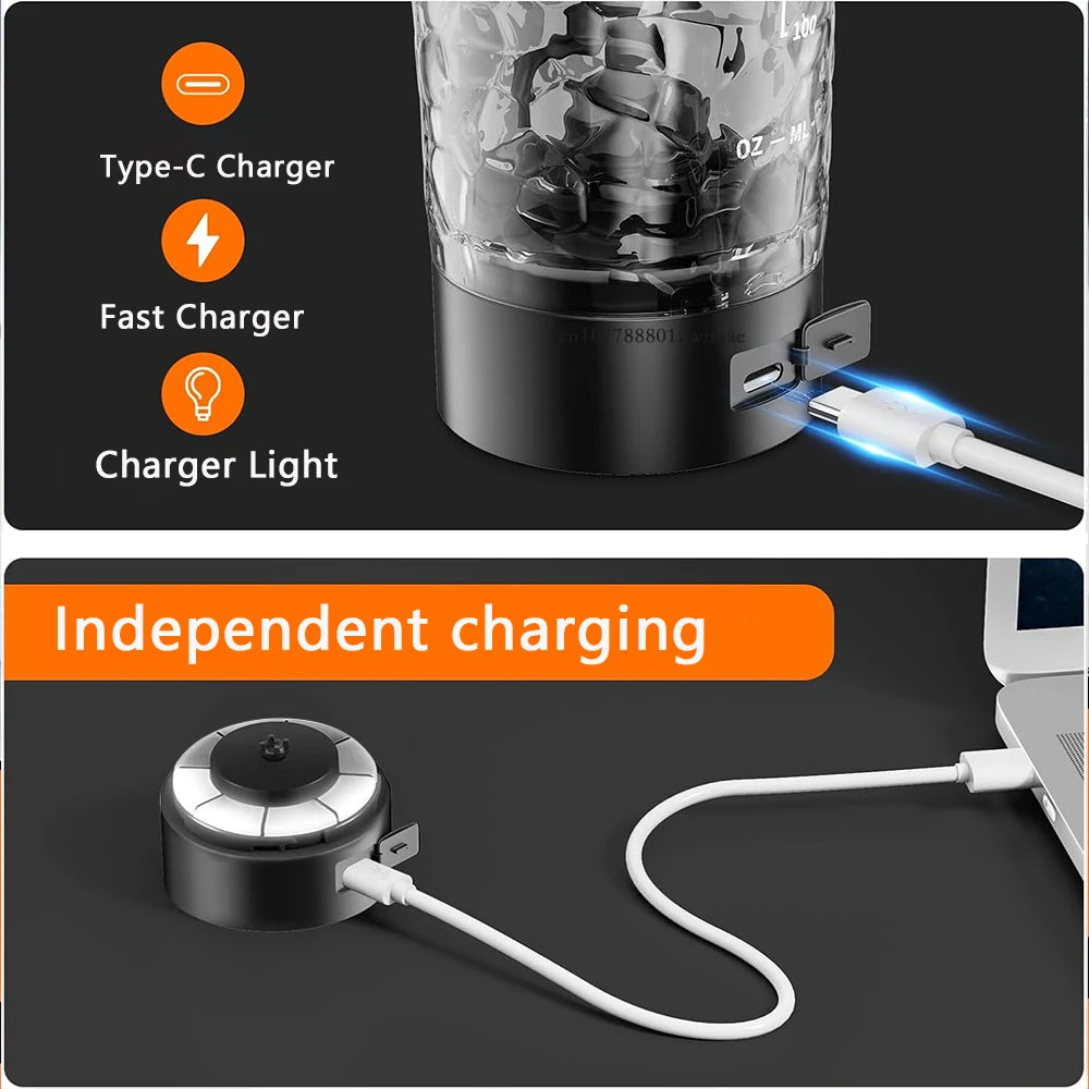 Running Hydration Gear: Portable, USB Rechargeable Protein Powder Shaker, Automatic Mixing Cup for Gym, Running, Hiking / Rungear