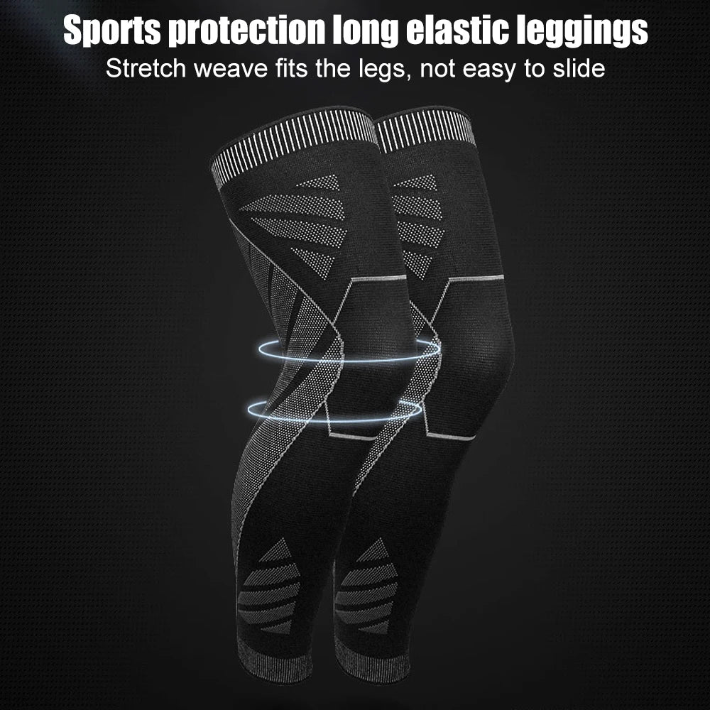 Long Full Leg Sports Brace Support Compression Sleeves For Knee Pain Relief