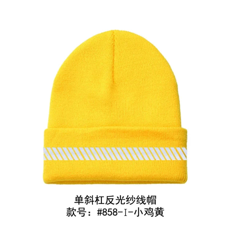 Reflective Hat Gear: High Visibility Safety Beanie, Reflective Knit, Ribbed Warm Winter Hats for Night Running, Hiking, Cycling / Rungear