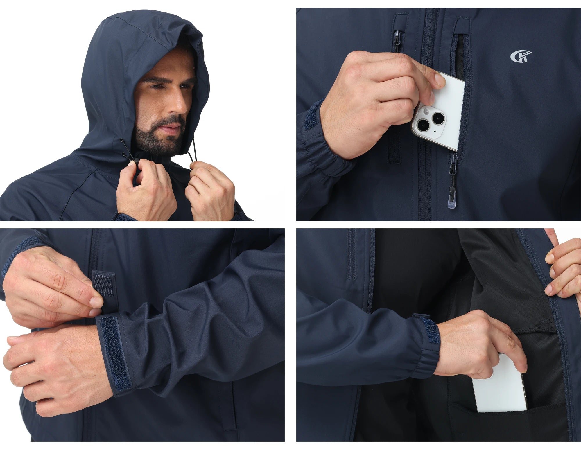 Men's Running Apparel: Lightweight, Waterproof Windbreaker Jacket With Inner Pocket / Rungear