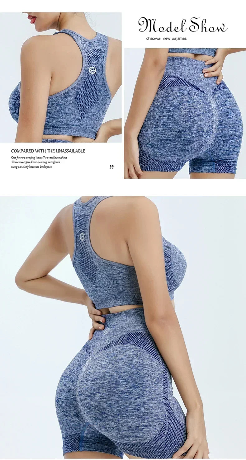 Women's Quick-Dry Sets: Seamless Shorts and Sports Bra Workout Sets for Fitness, Running, Workouts / Rungear