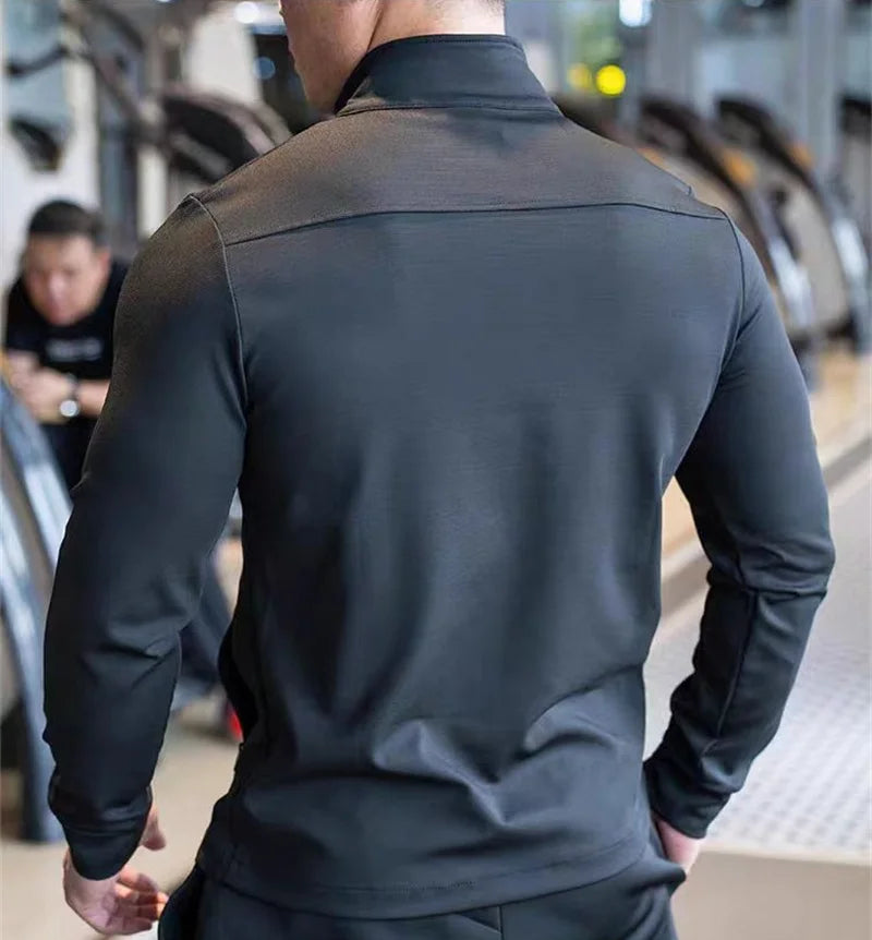 Men's Jackets Apparel: Quality Fitness Outdoor Training Sweatshirt Sports Jacket With Zipper / Rungear