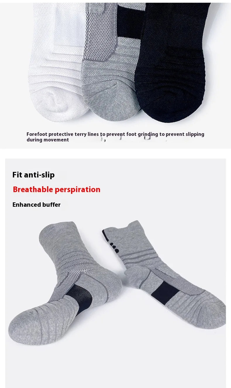 Running Sock Gear: Men's Sweat Absorbing, Anti-Slip, Mid Tube Sports Socks / Rungear