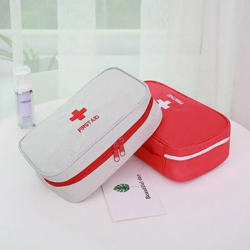 Portable Medium Empty Emergency First Aid Survival Pills Bag for Car Travel, Camping, Hiking