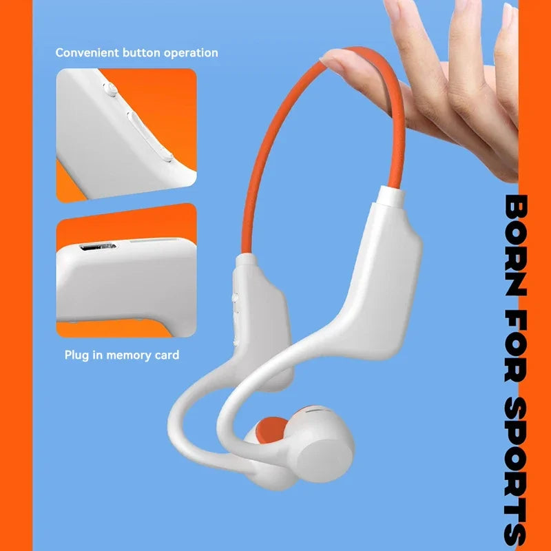 Bone Conduction Tech: BoIPX8 Waterproof, MP3 32GB Bluetooth 5.4 Bone Conduction Headphones with Mic 2026 / Rungear