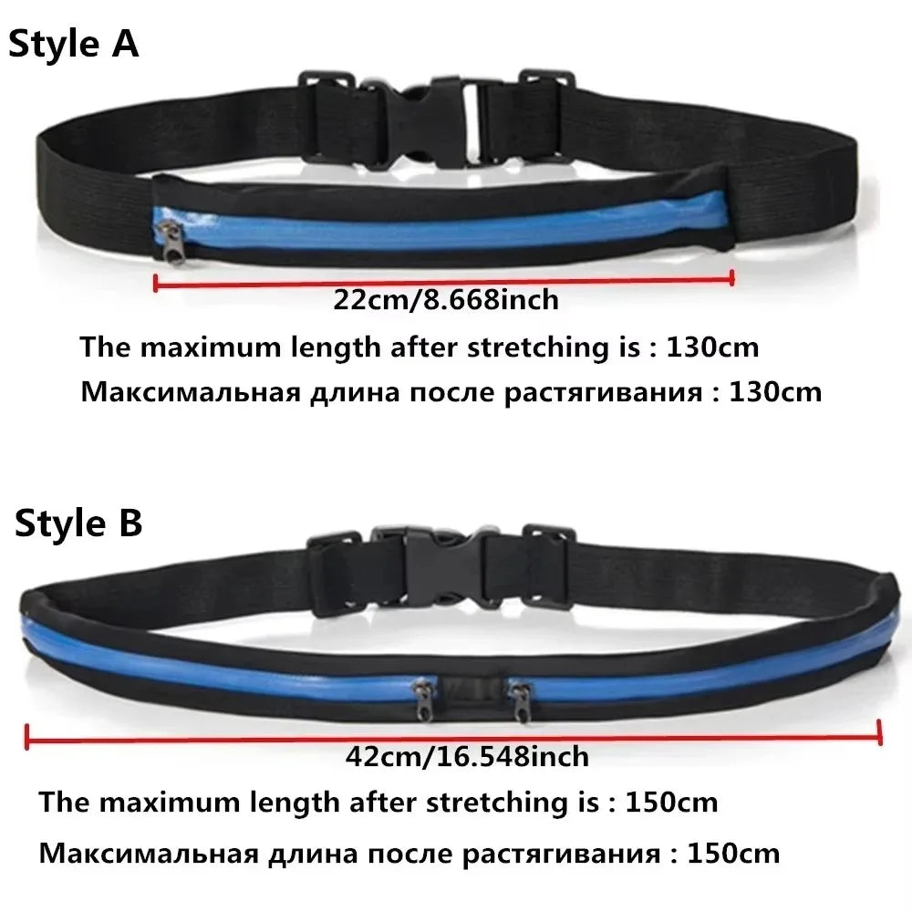 Running Belt Gear: Nylon, Adjustable, Double Pocket, Waterproof Running Waist Belt Bag / Rungear