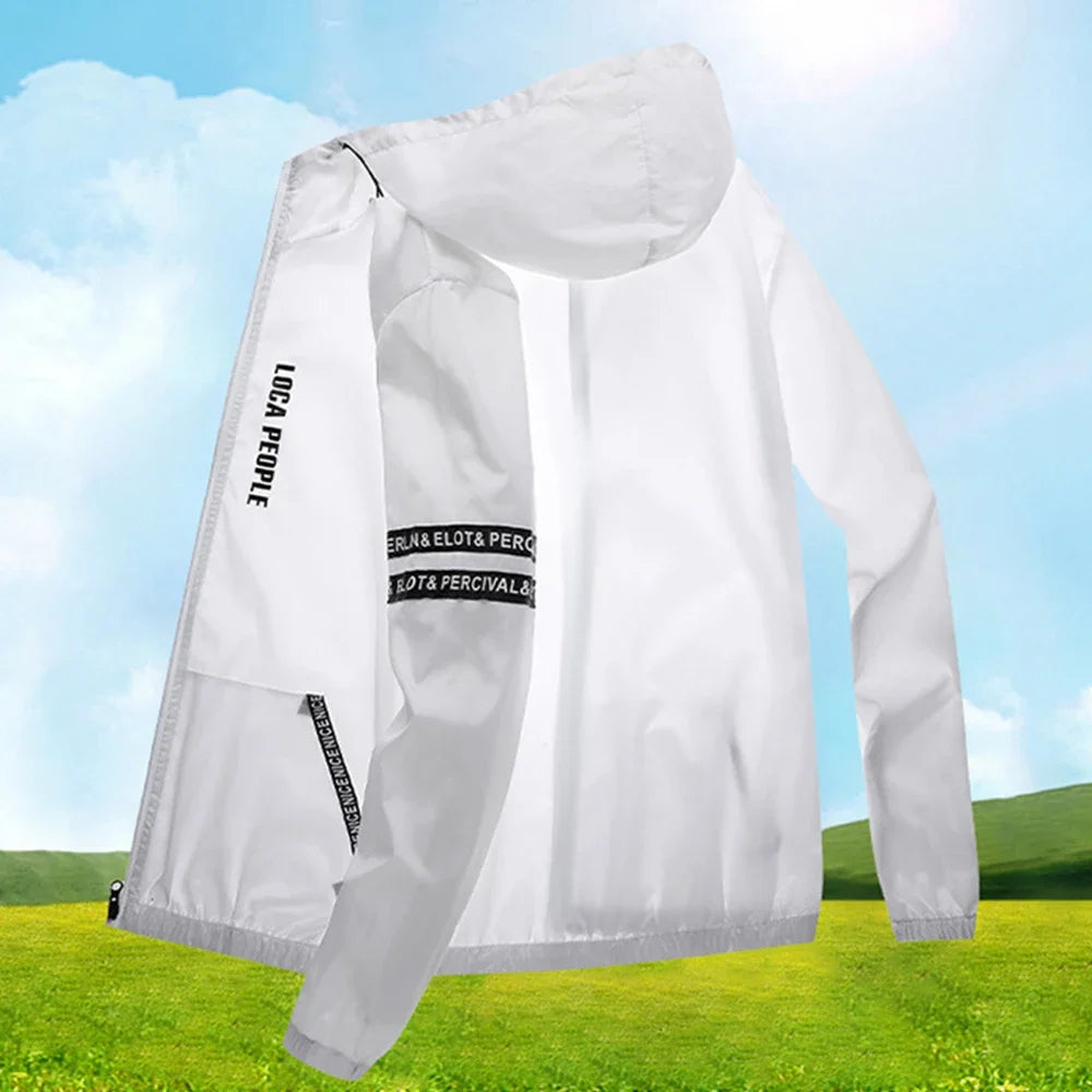 Men's Jackets Apparel: Long Sleeved Hoodie Windbreaker Jacket / Rungear