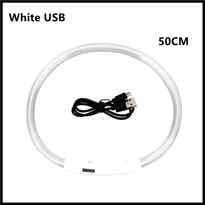 Pet Safety Gear: USB, Adjustable LED Rechargeable Safety Collar For Large Small Dogs / Rungear