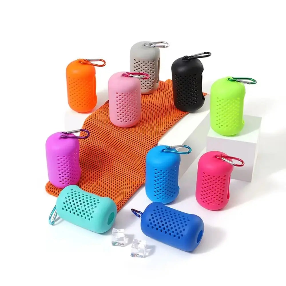 Mini Portable Quick Drying Sweat Absorption Sports Cold Towel With Hook