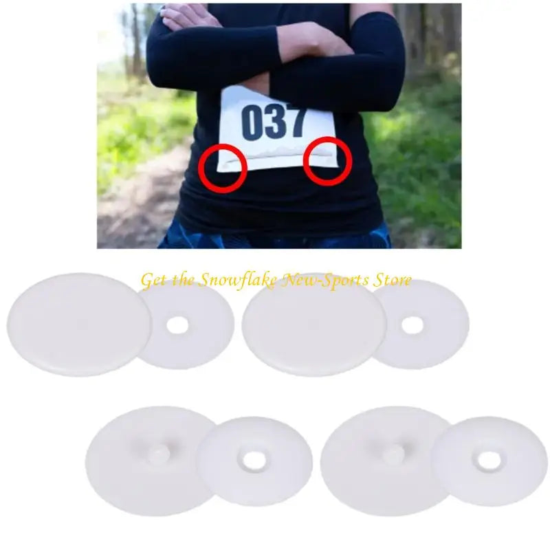 Running Accessories: 4PC Race Number Holder Clips - Sports Bib Fasteners For Competitions / Rungear
