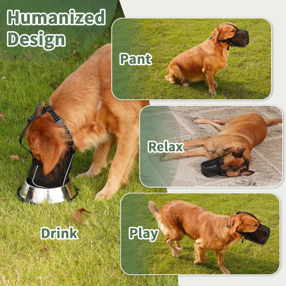 Running Dog Accessories: Breathable, Soft Mesh, Full Coverage Dog Muzzle for Small To Large Dogs Mask / Rungear