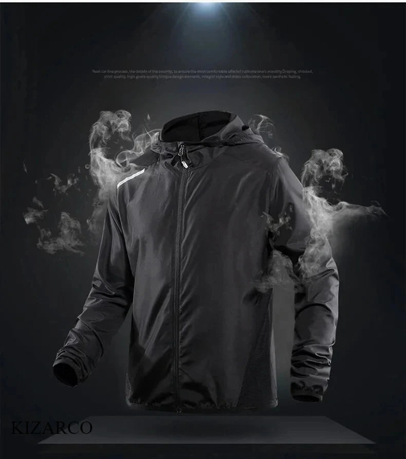 Running Reflective Apparel: 2025 Unisex, Hooded, Gradient Colour, Breathable Sports Jacket / Rungear