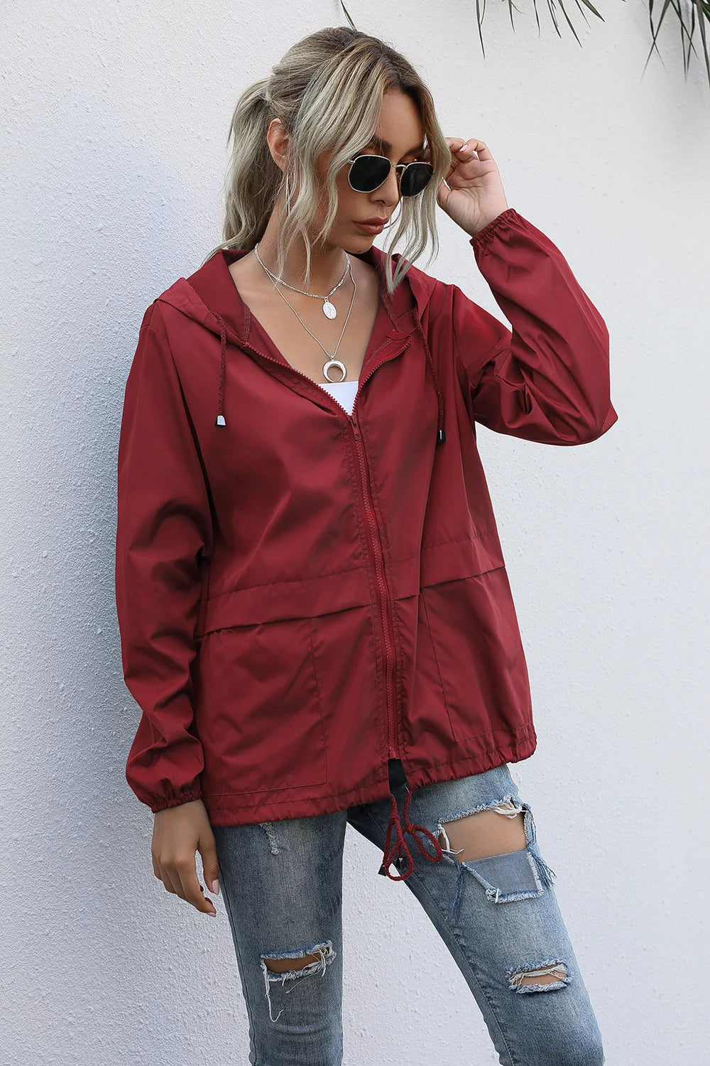 Women's Jackets Apparel: Ultralight, Waterproof, Windproof, Slim Hooded Windbreaker Jacket / Rungear