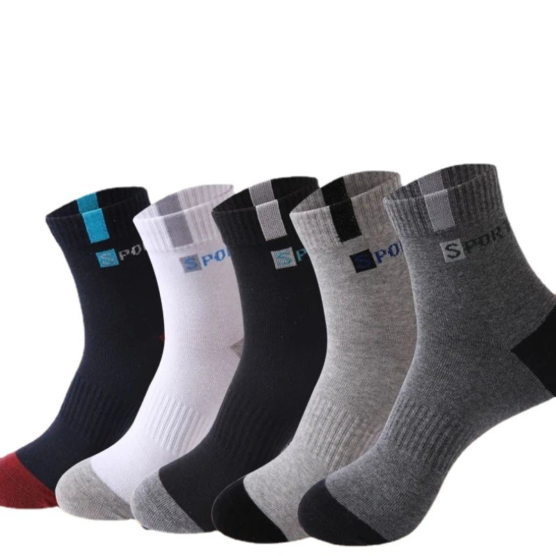 Men's Socks Accessories: Breathable, High-Elastic, Middle Tube Towel Cotton Socks for Running, Hiking / Rungear