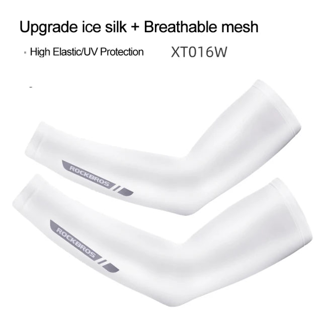 Compression Apparel Gear: ROCKBROS Breathable, Quick-Dry UV Protection Ice Fabric Sports Arm Sleeves / Rungear