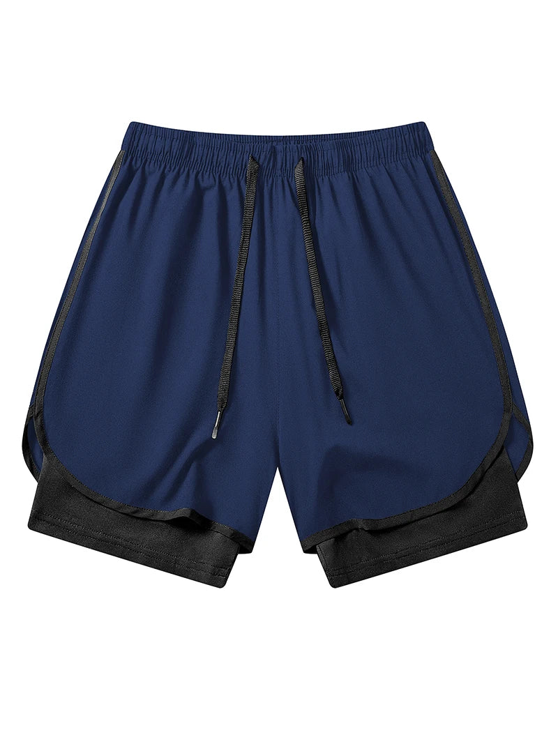Men's Quick-Dry Apparel: Quick Dry, Stretchy 2 in 1 Running Workout Performance Activewear Shorts with Phone Pocket, Towel Loop / Rungear