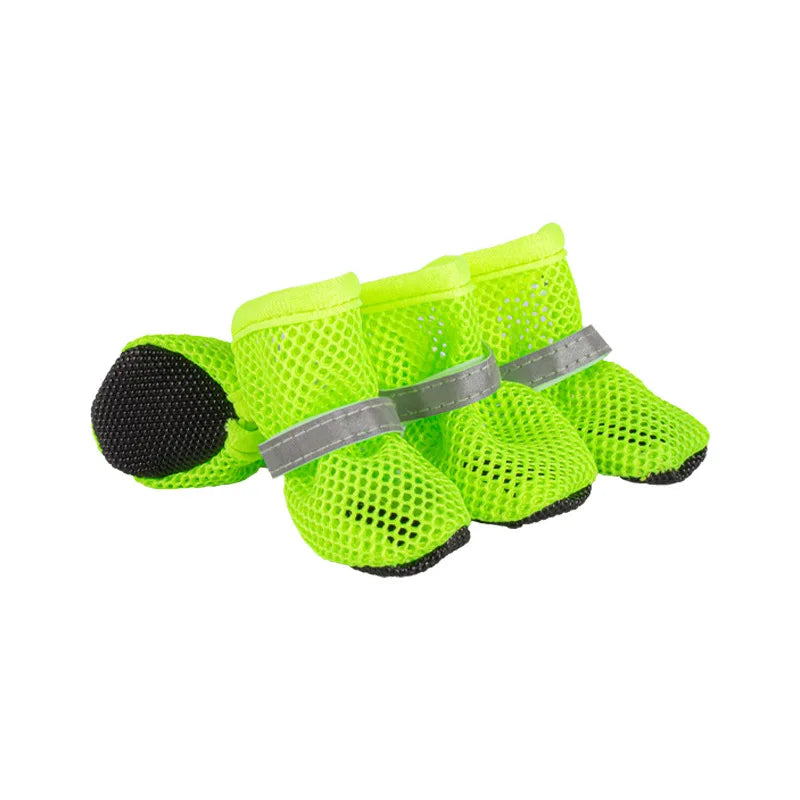 Dg Gear Accessories: 4Pc Summer Cooling, Breathable Mesh, Reflective, High Visibility Dog Boots With Soft Sole for Paw Protection / Rungear