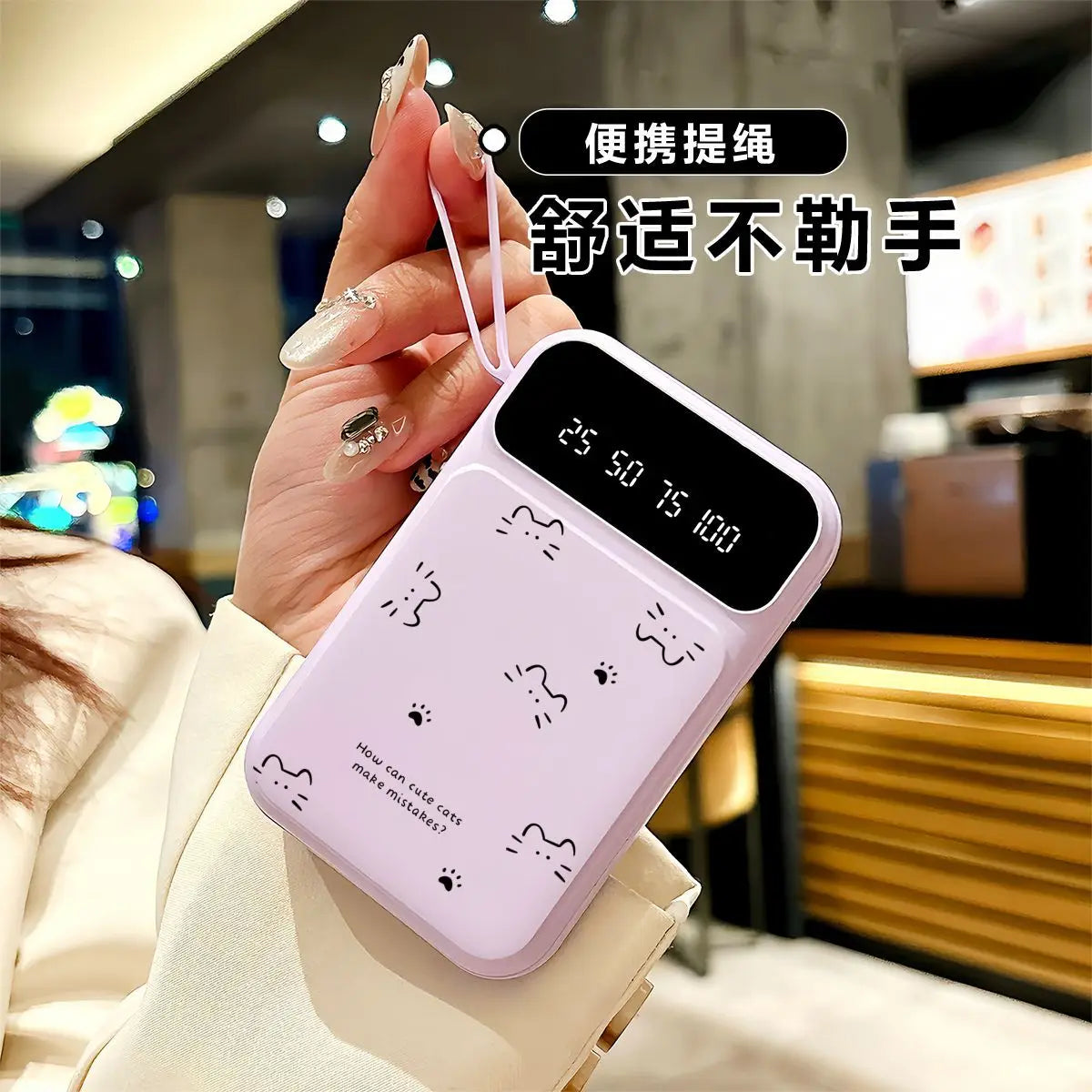 Tech Gear Accessories: 20000mAh Fast-Charging, Portable Power Bank with Built-in Cables