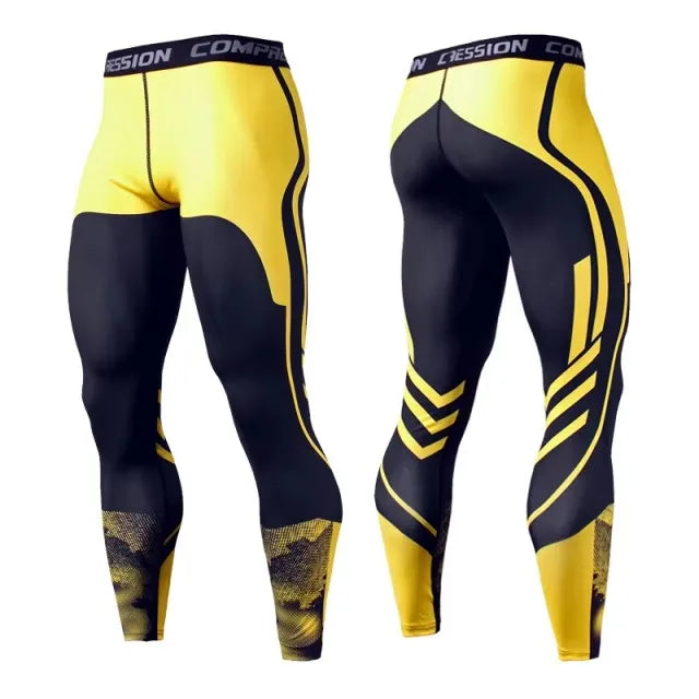 Men's Compression Apparel: Casual Compression Workout Sports Leggings Pants / Rungear