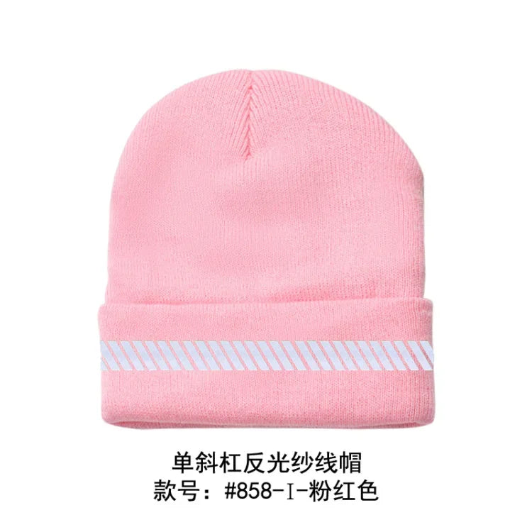Reflective Hat Gear: High Visibility Safety Beanie, Reflective Knit, Ribbed Warm Winter Hats for Night Running, Hiking, Cycling / Rungear