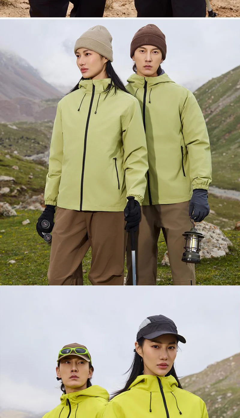 Running Winter Apparel: Unisex Waterproof, Hooded, Double Fabric Windbreaker Jacket / Rungear