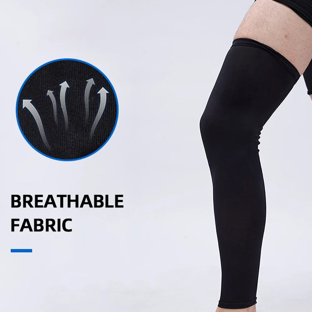 Running Compression Apparel: 1PC Full Length, Unisex, Compression Sports Leg Sleeve for Thigh, Knee, Calf / Rungear