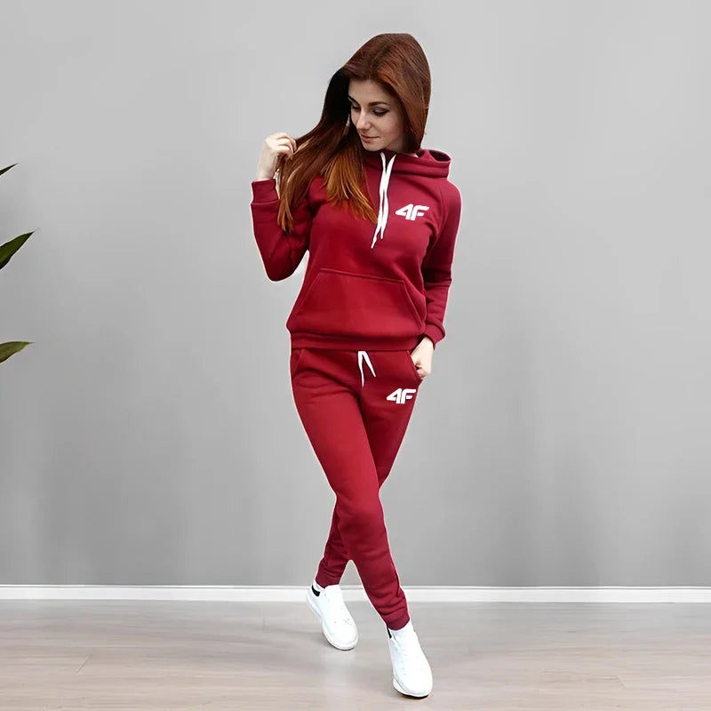 Women's Winter Apparel: Outdoors, Comfort, Warm Sportswear Tracksuit Hoodies Sweatpants / Rungear