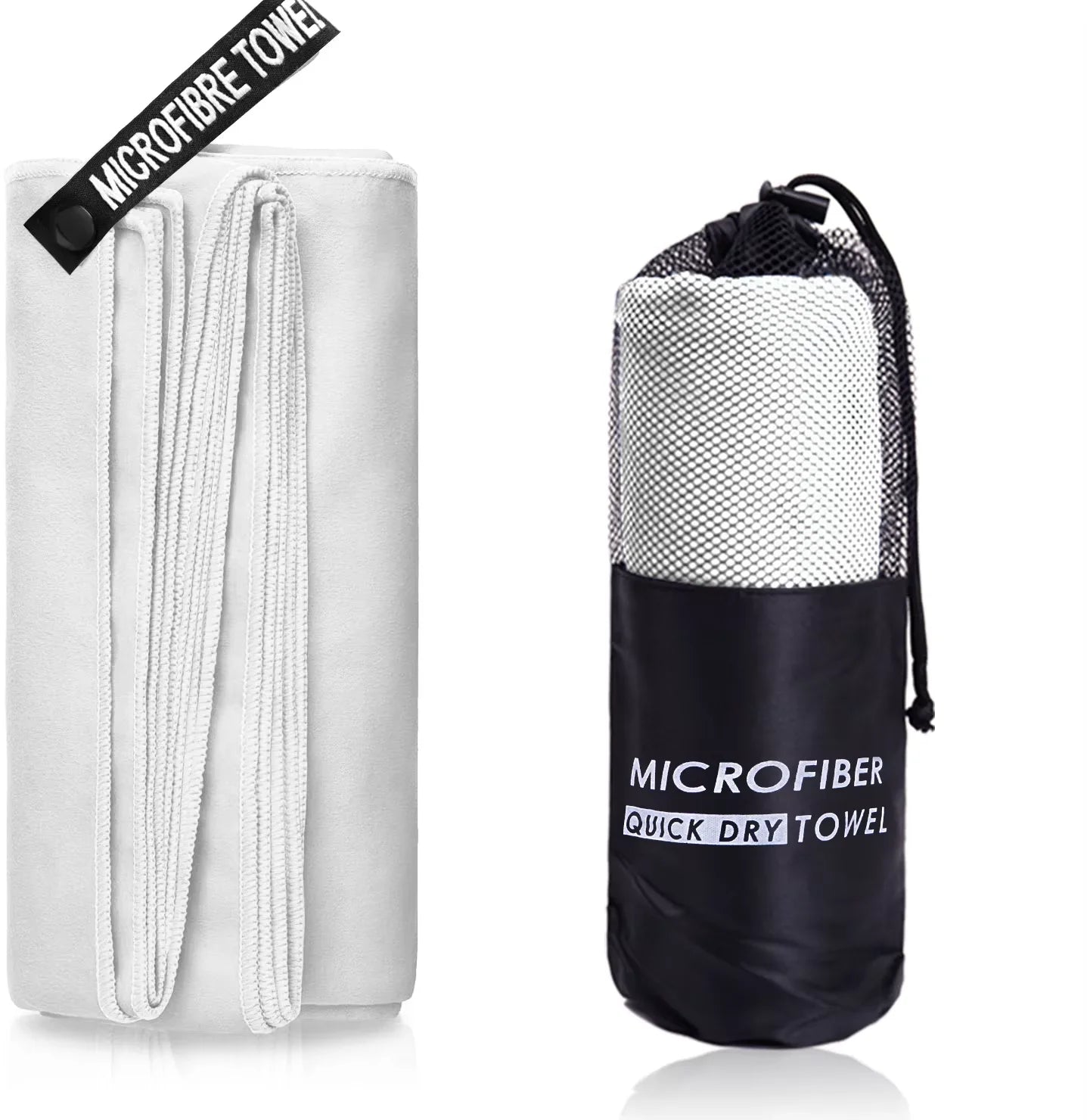 Microfibre Gym Towel Silver ION OdourFree Fast Drying Workout Gear
