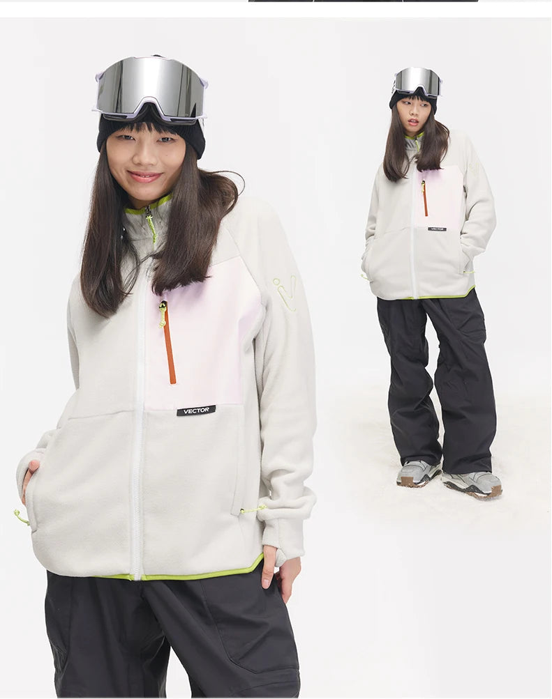 Unisex Winter Jackets: VECTOR Unisex Fleece, Contrast Sleeve, Warm Winter Sweatshirt Jacket / Rungear