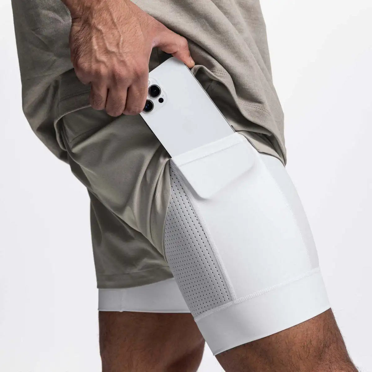 Men's Double Layer Shorts: 2 in 1 Breathable, Double Layer, Quick Dry, Running Workout Sports Shorts / Rungear